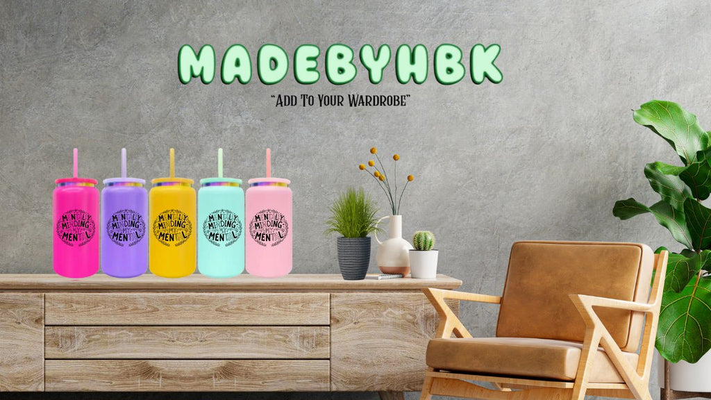 Mentally Minding My Mental 16oz Stainless Steel Tumbler With Lid and Straw (Personalization Your Cup Today)