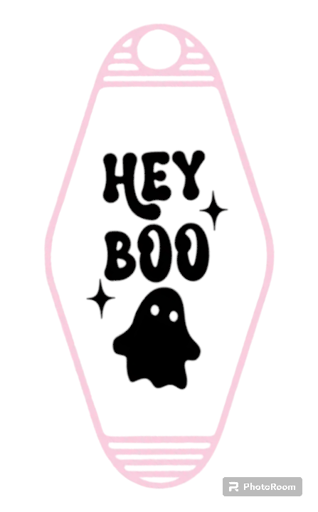 "HEY BOO" Motel Keychains