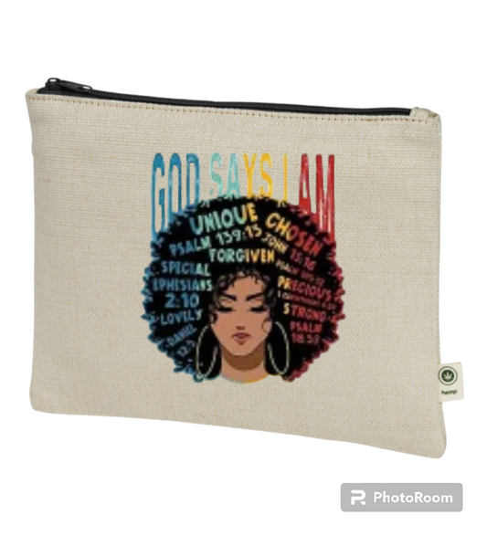 God Says I Am Cosmetic Bags