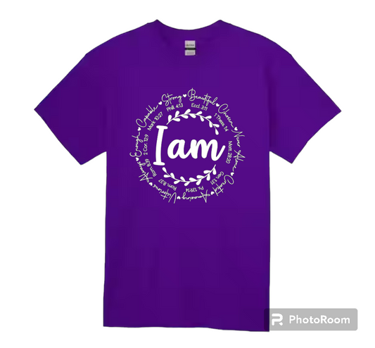 I Am Affirmation Purple T-shirt