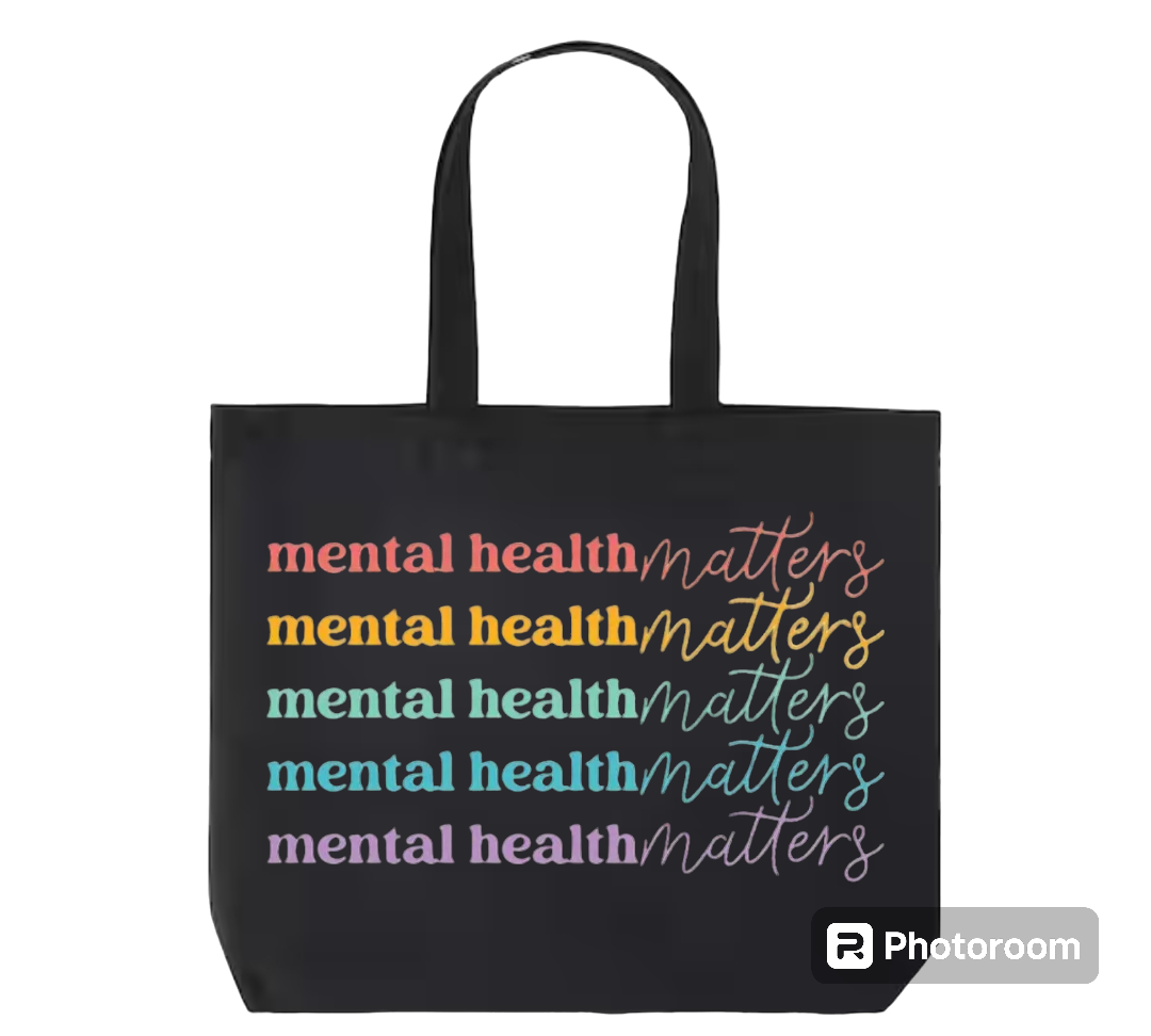 Mental Health Matters Canvas Black ToteBag