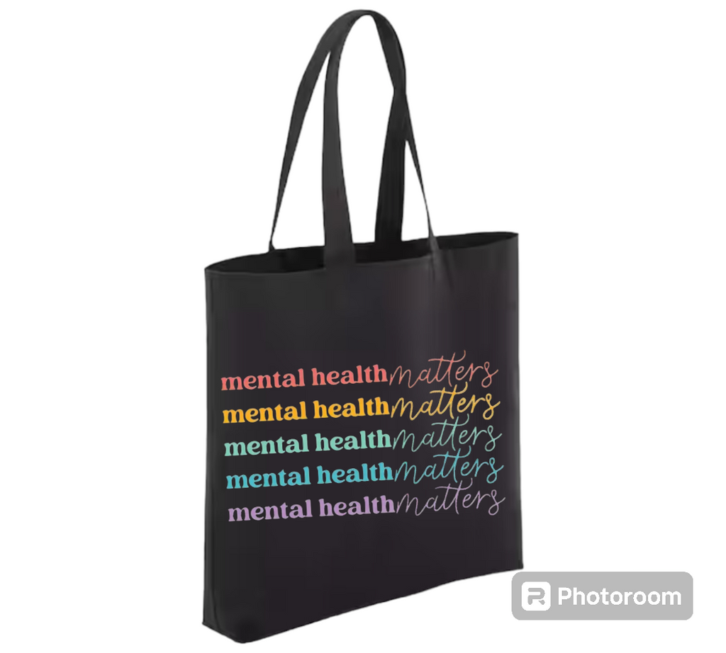 Mental Health Matters Canvas Black ToteBag