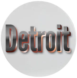 Detroit Black 2pc Ceramic Coasters