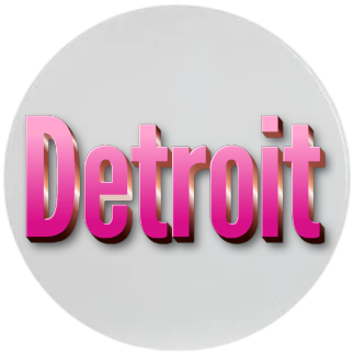 Detroit Pink 2pc Ceramic Coasters