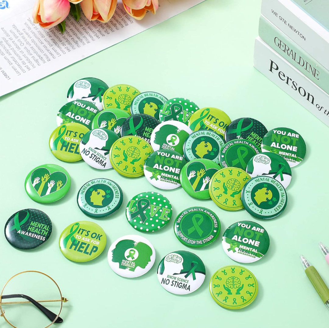 Mental Health Awareness Buttons 2pcs