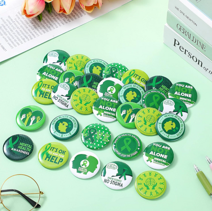 Mental Health Awareness Buttons 2pcs