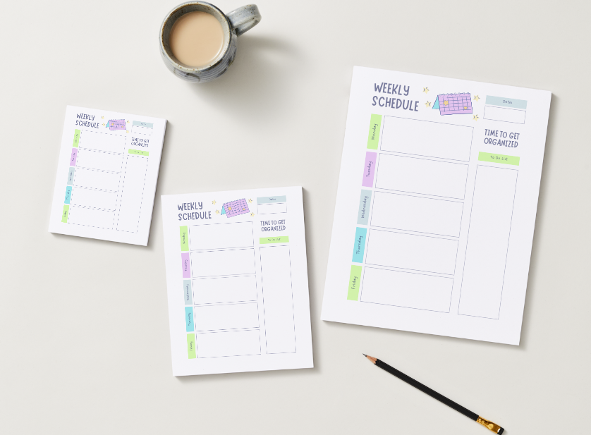 Purple Lime Weekly Schedule 5.5" x 8.5" Notepad