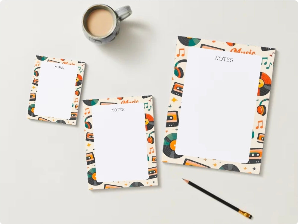 Music Record 5 x 8 NotePad