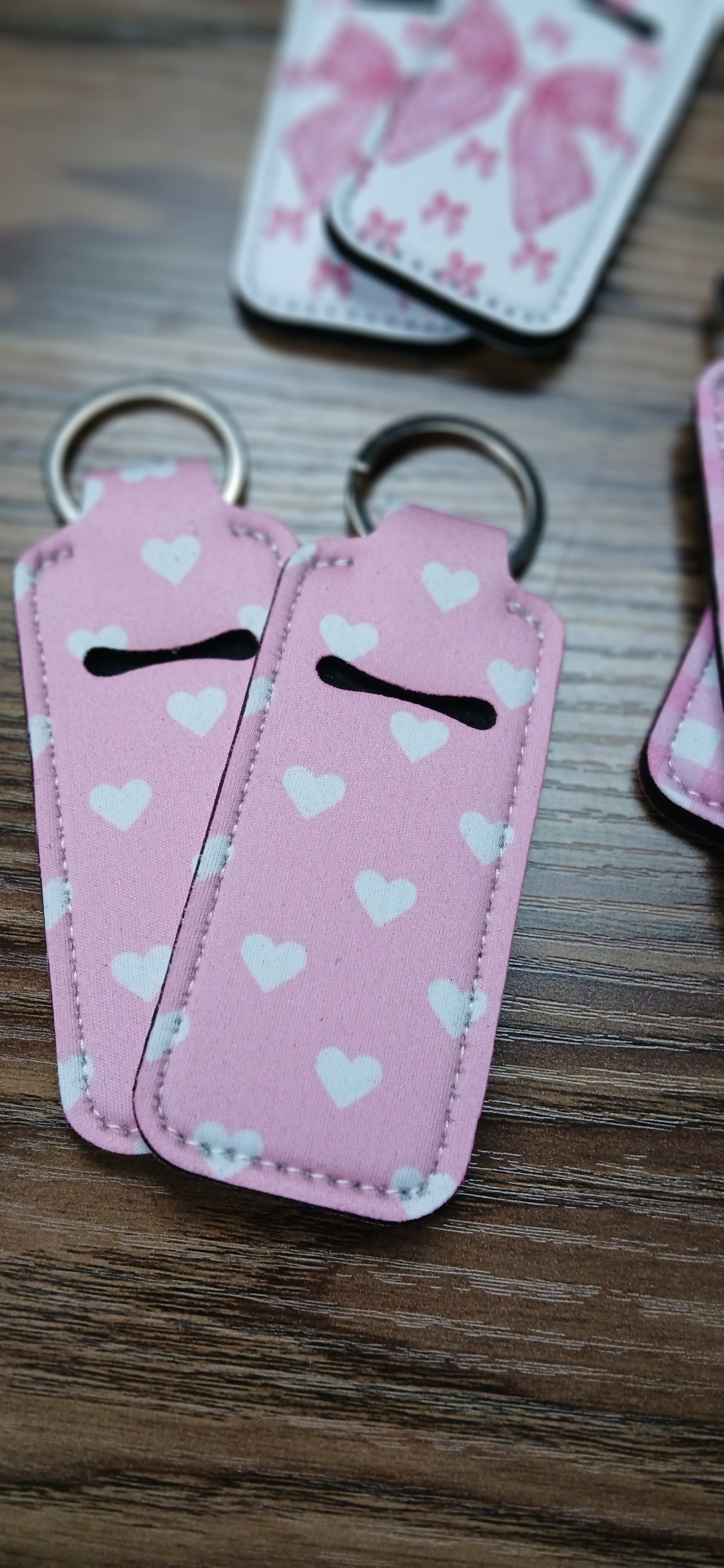 Heart and Bows Lipgloss Keychain Holders