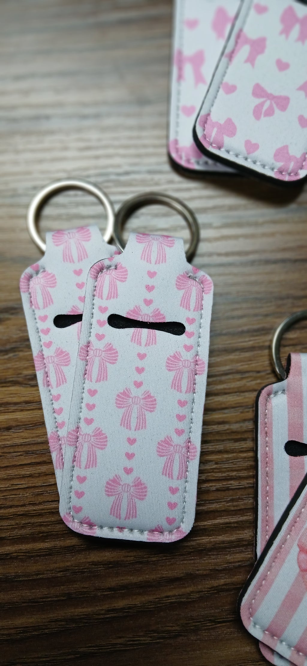 Heart and Bows Lipgloss Keychain Holders