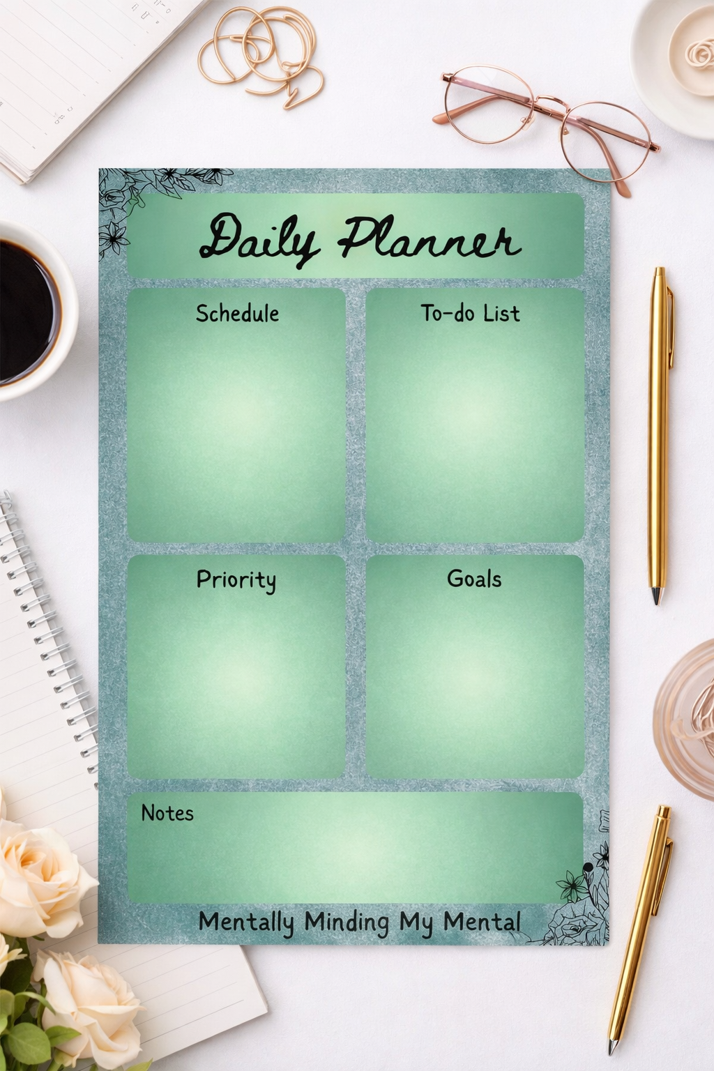 4x6 Daily Planner Notepad – Mental Wellness To-Do List | Schedule, Priorities & Goals Pad