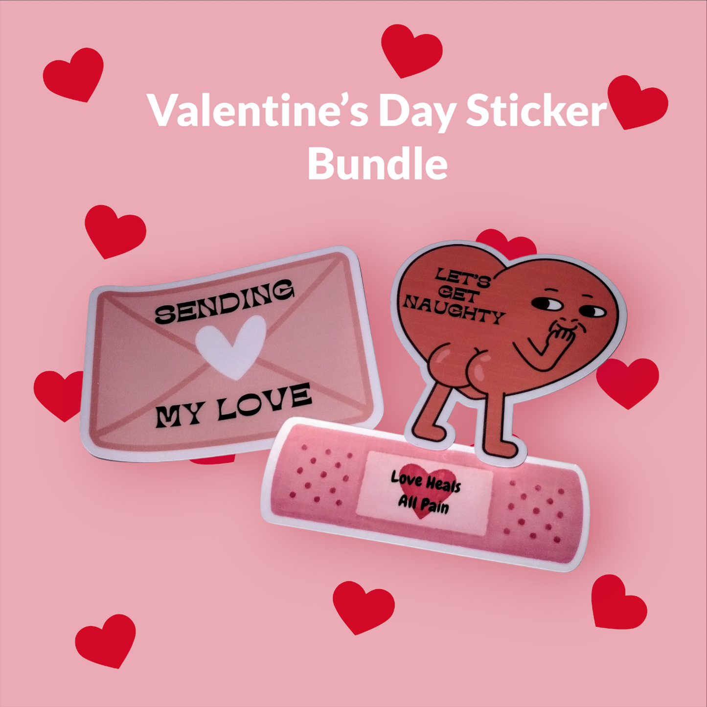 Valentine's Day 3pc Stickers