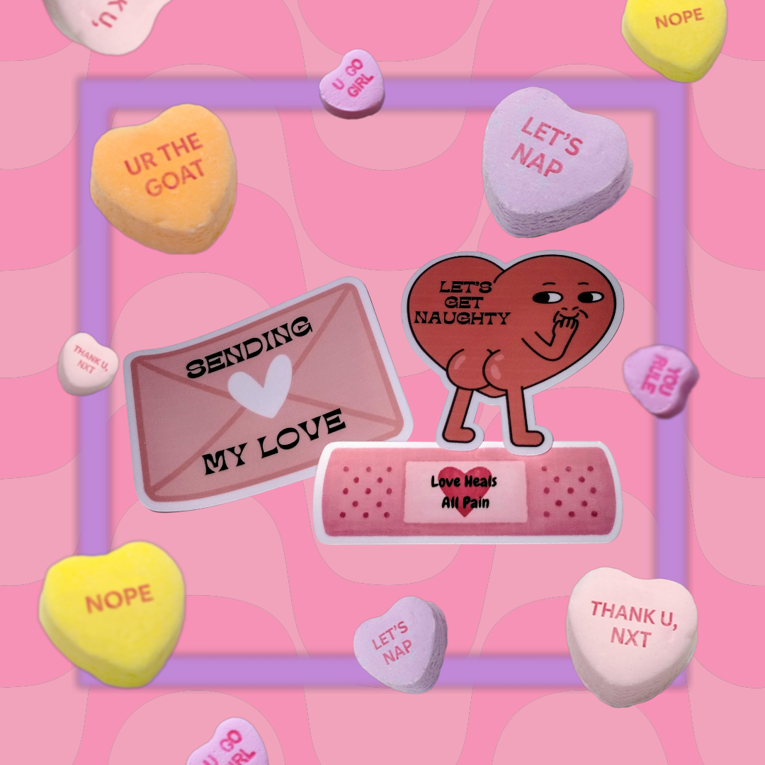 Valentine's Day 3pc Stickers