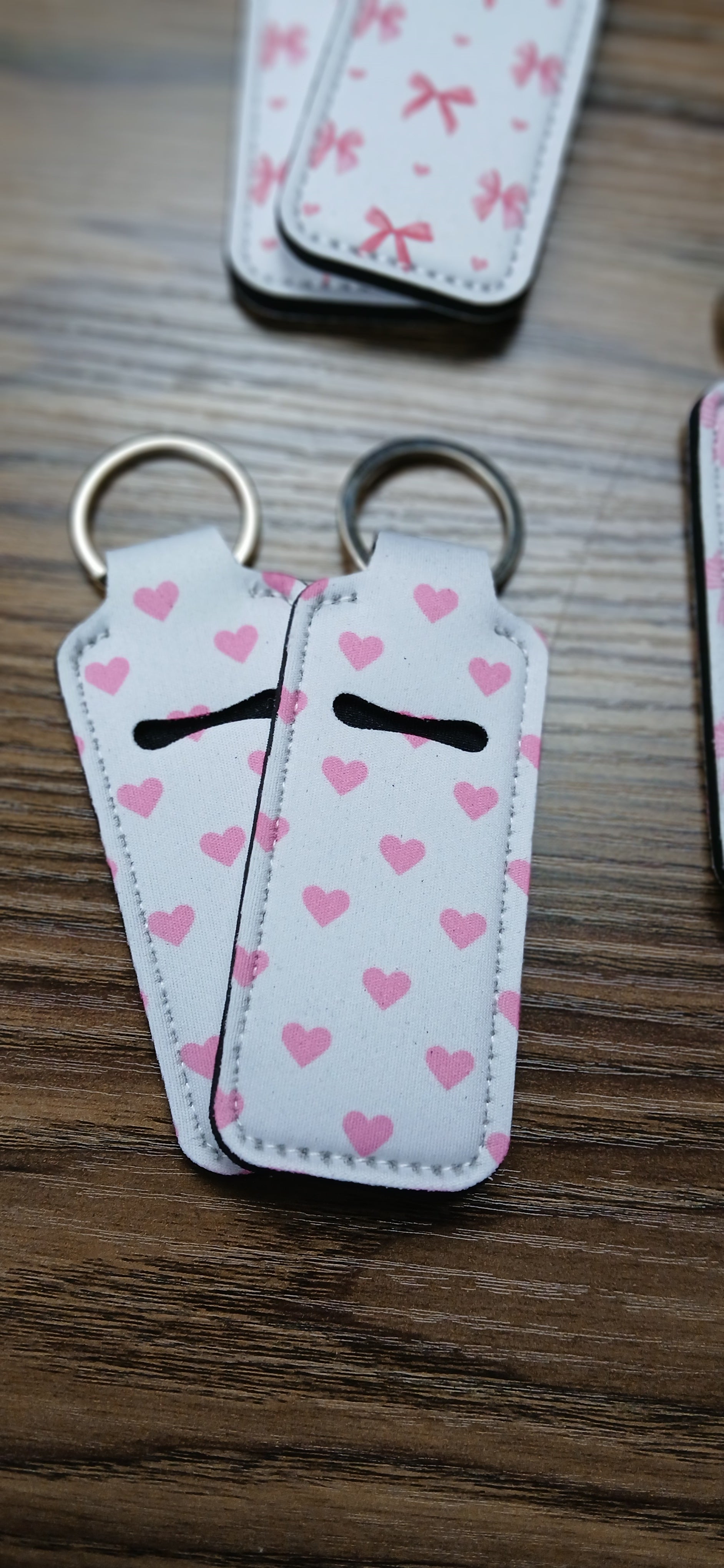 Heart and Bows Lipgloss Keychain Holders