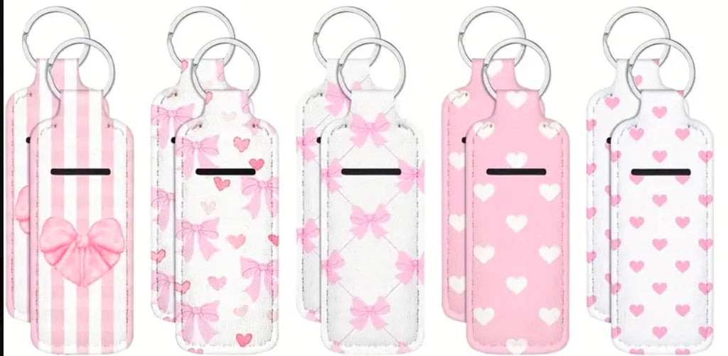 Heart and Bows Lipgloss Keychain Holders