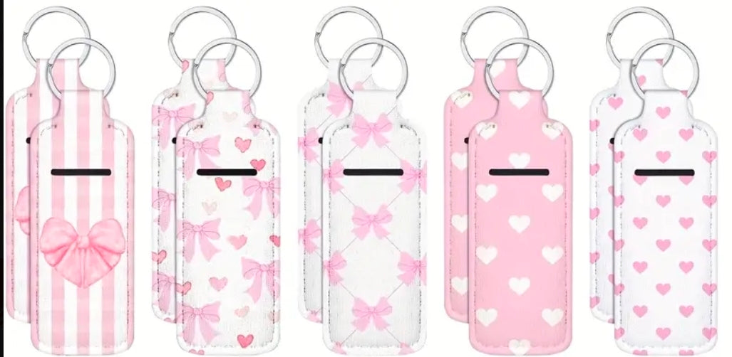Heart and Bows Lipgloss Keychain Holders