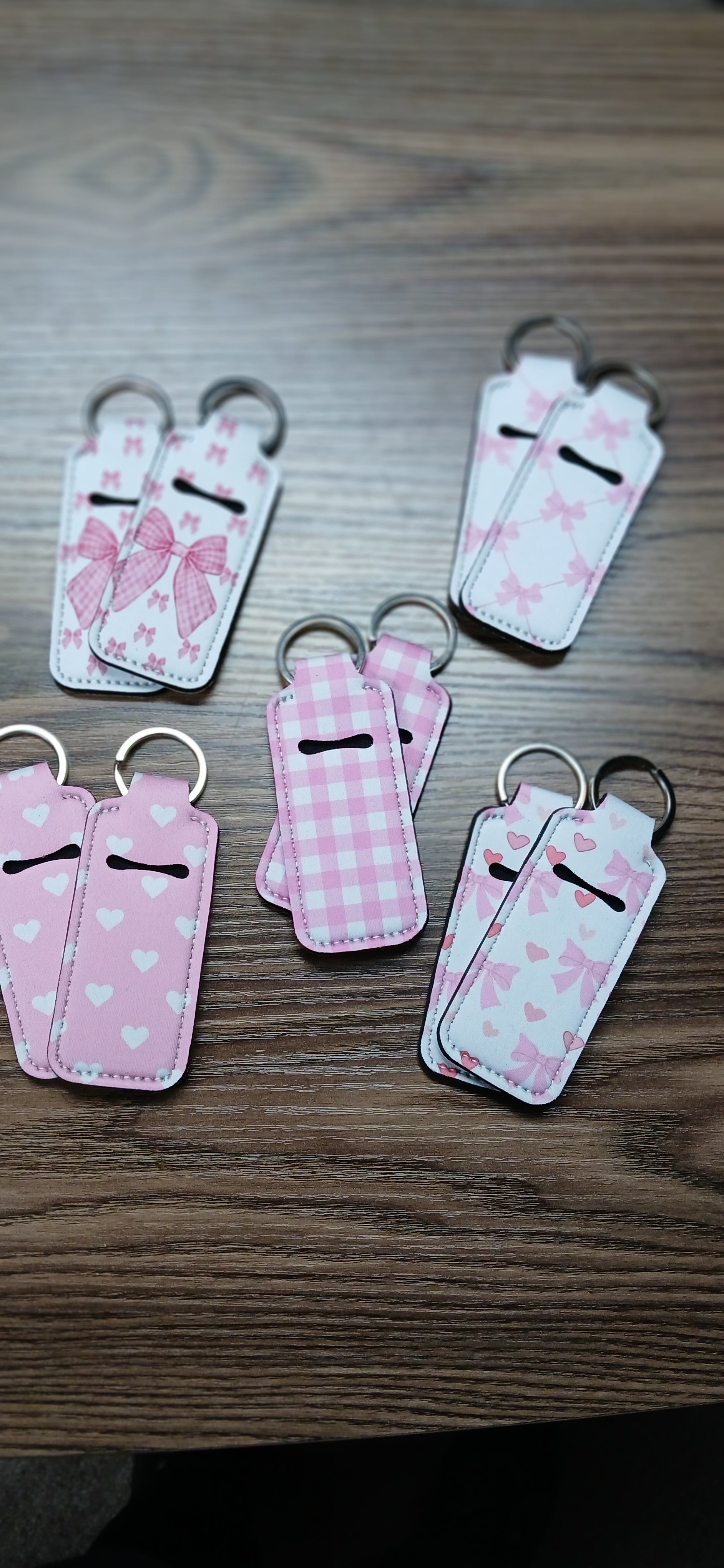 Heart and Bows Lipgloss Keychain Holders