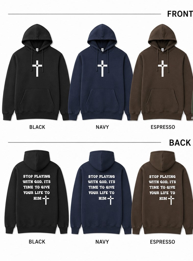 Pre-order “Stop Playing With God” Hoodie – Faith-Based Streetwear