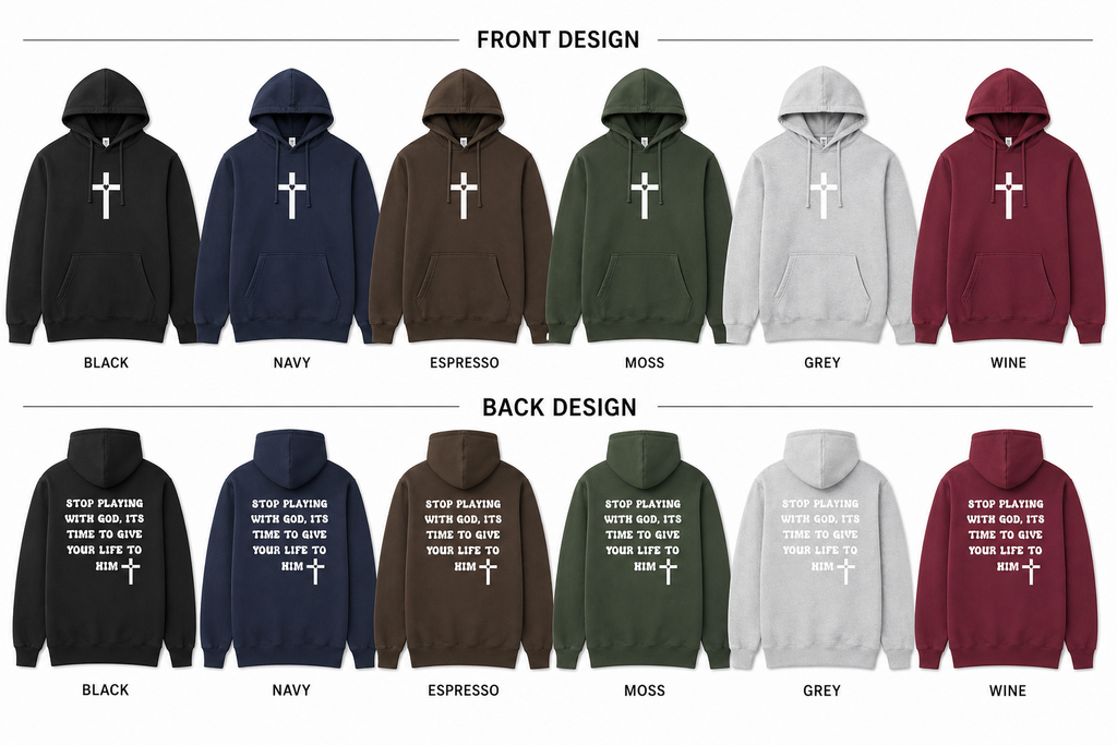 Pre-order “Stop Playing With God” Hoodie – Faith-Based Streetwear