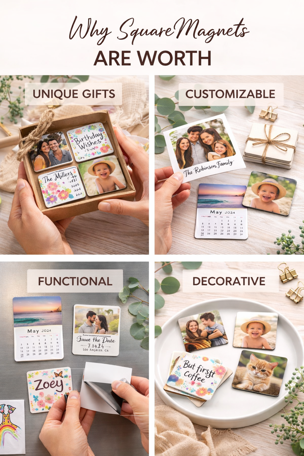 2"x2" Custom Photo Magnets – Turn Photos Into Keepsakes